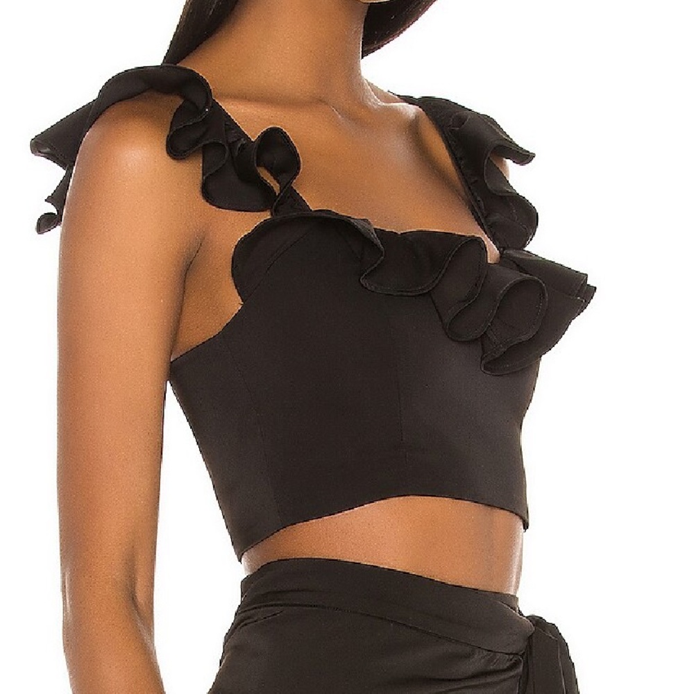 Lovers + Friends Black Ruffle Top - Picture 3 of 4